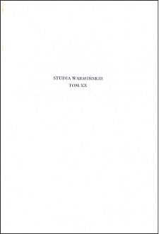 Studia Warmińskie T. 20 (1983) - cały numer