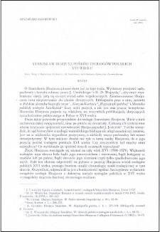 Stanisław Hozjusz pośród teologów polskich XVI wieku