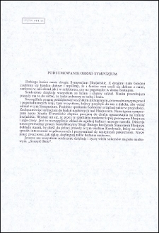 Podsumowanie obrad Sympozjum