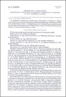 Sprawozdanie z działalności Warmińskiego Seminarium Duchownego "Hosianum” w Olsztynie za rok akademicki 1983/1984