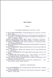 Studia Warmińskie T. 35 (1998) - spis treści