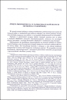 Święte średniowiecza w patrociniach kościelnych Metropolii Warmińskiej