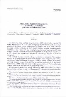 Teologia świętości kobiecej w "Złotej Legendzie" Jakuba de Voragine'a OP