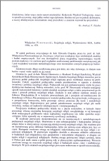 Władysław Piwowarski, Socjologia religii : [recenzja]