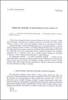 Problem ateizmu w encyklikach Jana Pawła II