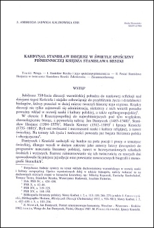 Kardynał Stanisław Hozjusz w świetle spuścizny piśmienniczej księdza Stanisława Reszki
