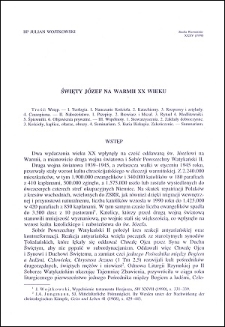 Święty Józef na Warmii XX wieku