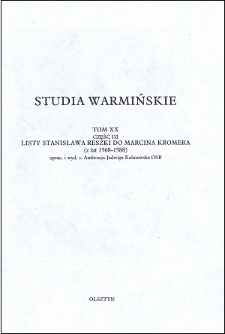 Studia Warmińskie T. 20 (1983), Część 3