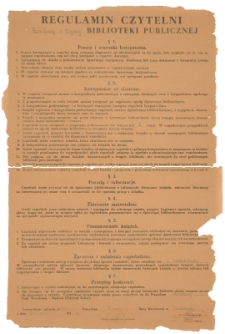 [Regulamin Czytelni Powiatowej i Miejskiej Biblioteki Publicznej]
