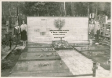 Harcerze przy pomniku poległych walczących o utrwalenie władzy ludowej