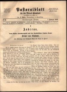 Pastoralblatt für die Diözese Ermland, 1891, nr 2