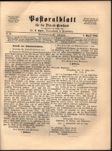 Pastoralblatt für die Diözese Ermland, 1891, nr 4