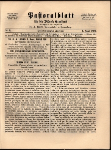 Pastoralblatt für die Diözese Ermland, 1891, nr 6