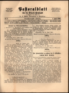 Pastoralblatt für die Diözese Ermland, 1891, nr 7