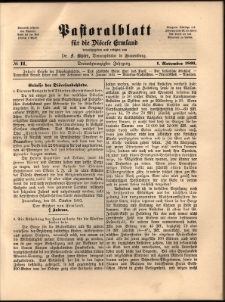 Pastoralblatt für die Diözese Ermland, 1891, nr 11