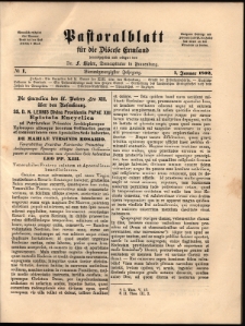 Pastoralblatt für die Diözese Ermland, 1892, nr 1
