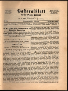 Pastoralblatt für die Diözese Ermland, 1892, nr 11