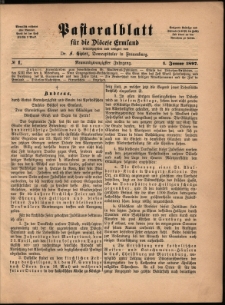 Pastoralblatt für die Diözese Ermland, 1897, nr 1