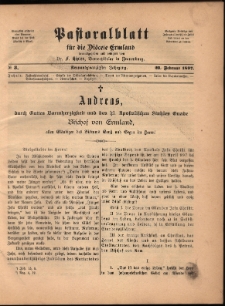 Pastoralblatt für die Diözese Ermland, 1897, nr 3