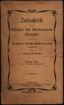 Zeitschrift für die Geschichte und Altertumskunde Ermlands, 1905, t. 15, z. 2