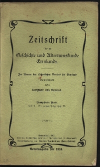 Zeitschrift für die Geschichte und Altertumskunde Ermlands, 1915, t. 19, z. 2