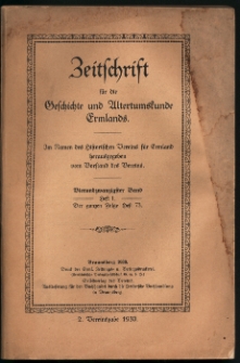 Zeitschrift für die Geschichte und Altertumskunde Ermlands, 1930, t. 24, z. 1