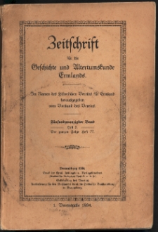Zeitschrift für die Geschichte und Altertumskunde Ermlands, 1934, t. 25, z. 2