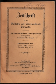 Zeitschrift für die Geschichte und Altertumskunde Ermlands, 1935, t. 25, z. 3