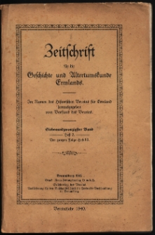 Zeitschrift für die Geschichte und Altertumskunde Ermlands, 1940, t. 27, z. 2