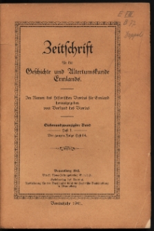 Zeitschrift für die Geschichte und Altertumskunde Ermlands, 1941, t. 27, z. 3
