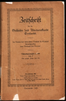 Zeitschrift für die Geschichte und Altertumskunde Ermlands, 1942, t. 28, z. 1