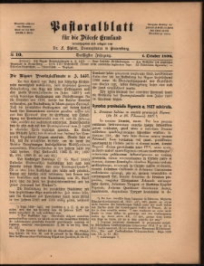 Pastoralblatt für die Diözese Ermland, 1898, nr 10