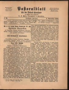 Pastoralblatt für die Diözese Ermland, 1898, nr 11