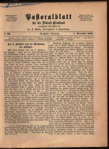 Pastoralblatt für die Diözese Ermland, 1898, nr 12