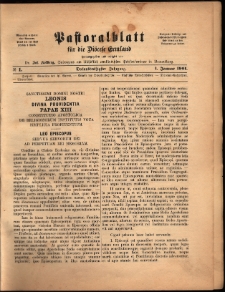 Pastoralblatt für die Diözese Ermland, 1901, nr 1
