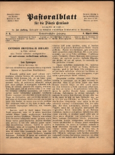 Pastoralblatt für die Diözese Ermland, 1901, nr 4