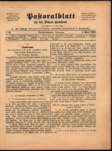 Pastoralblatt für die Diözese Ermland, 1901, nr 6