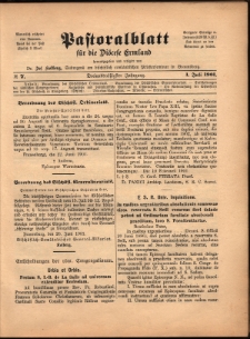 Pastoralblatt für die Diözese Ermland, 1901, nr 7