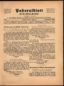 Pastoralblatt für die Diözese Ermland, 1901, nr 9