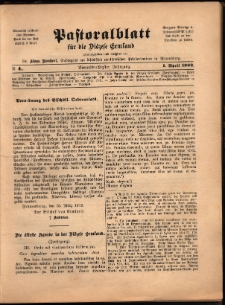 Pastoralblatt für die Diözese Ermland, 1902, nr 4