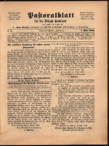 Pastoralblatt für die Diözese Ermland, 1902, nr 5