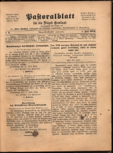 Pastoralblatt für die Diözese Ermland, 1902, nr 7
