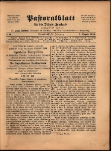 Pastoralblatt für die Diözese Ermland, 1902, nr 8