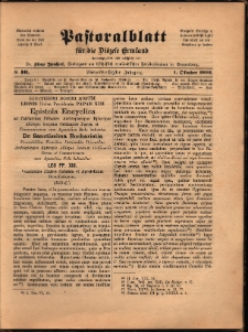 Pastoralblatt für die Diözese Ermland, 1902, nr 10