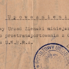 Upoważnienie z Powiatowego Urzędu Ziemskiego w Gołdapie (18 września 1946 r.)