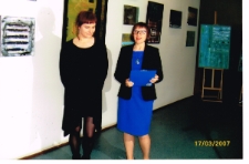 [Wernisaż malarstwa Agnieszki Zaleskiej pt. "W przestrzeni obrazu" w Miejskiej Bibliotece Publicznej w Szczytnie"]