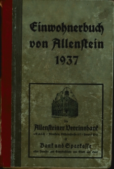 Einwohnerbuch von Allenstein 1937