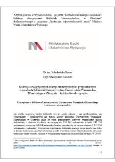 Kolekcja obcojęzycznych czasopism medycznych i przyrodniczych w  zasobach Biblioteki Uniwersyteckiej Uniwersytetu Warmińsko-Mazurskiego w Olsztynie – krótka charakterystyka