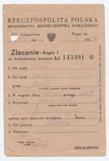 Zlecenie na kredytowany przejazd