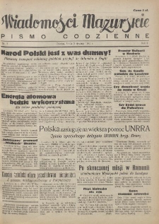 Wiadomości Mazurskie : pismo codzienne. 1946 (R. 2), nr 7